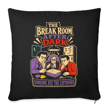 Vestiges du bureau mystère de la salle de pause - Housse de coussin décorative 45 x 45 cm - noir - Devant