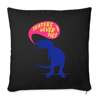 t-rex skater - Sofakissenbezug 45 x 45 cm - Schwarz - Vorne