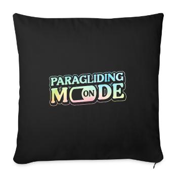 Paragliding Mode On Parachute Paraglider Skydiving - Sofakissenbezug 45 x 45 cm - Schwarz - Vorne