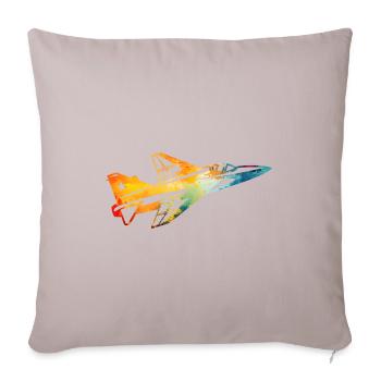Avion de chasse - Housse de coussin décorative 45 x 45 cm - taupe clair - Devant