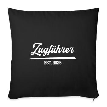 Zugführer 2025 Feuerwehrmann Zug Feuerwehr FFW - Sofakissenbezug 45 x 45 cm - Schwarz - Vorne