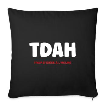 TDAH - Housse de coussin décorative 45 x 45 cm - noir - Devant