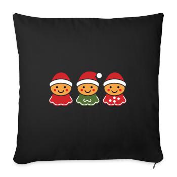 Bonhomme pain d'épice - Housse de coussin décorative 45 x 45 cm - noir - Devant
