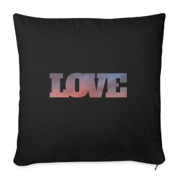Clouds in the inscription love - Sofa pillowcase 17,3'' x 17,3'' (45 x 45 cm) - black - Front