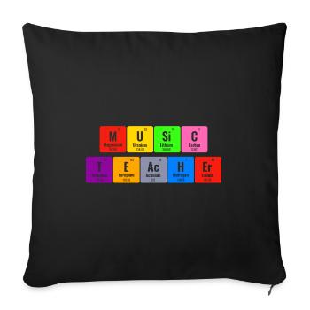 Periodisches System der Elemente Musiklehrer Klasse M - Sofakissenbezug 45 x 45 cm - Schwarz - Vorne