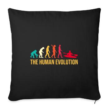 Evolution Graphic Kayaking Canoe Rowing Rower Padd - Sofakissenbezug 45 x 45 cm - Schwarz - Vorne