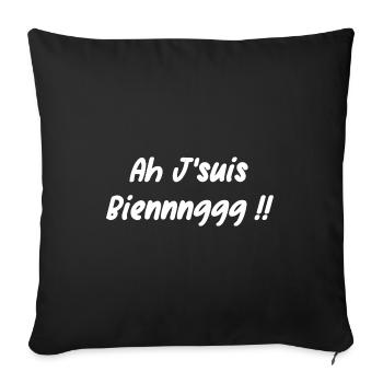 ah j'susi bieng - Housse de coussin décorative 45 x 45 cm - noir - Devant