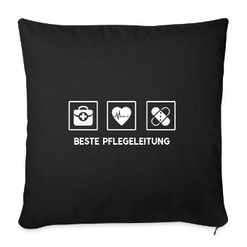 Beste Pflegeleitung Pflegeberufe Leiter Pflege - Sofakissenbezug 45 x 45 cm - Schwarz - Vorne