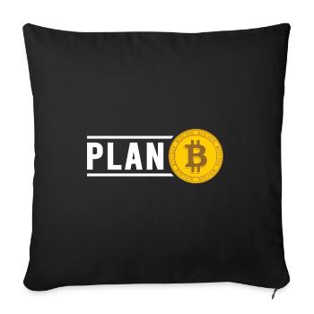 Bitcoin Plan B BTC Satoshi Crypto Hodl Maximaliste - Housse de coussin décorative 45 x 45 cm - noir - Devant