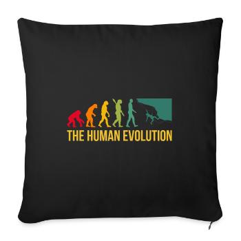 Evolution Graphic Climbing Climber Bouldering Boul - Sofakissenbezug 45 x 45 cm - Schwarz - Vorne
