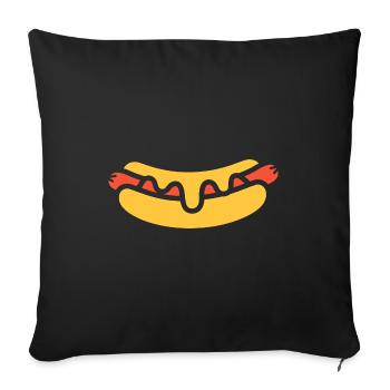Hot-dog - Housse de coussin décorative 45 x 45 cm - noir - Devant