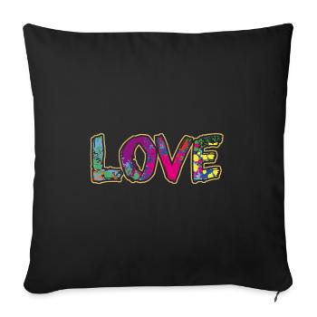 LOVE, LOVE - Sofa pillowcase 17,3'' x 17,3'' (45 x 45 cm) - black - Front
