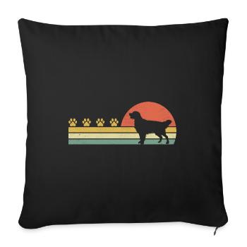 Rétro Vintage Golden Retriever GR Chien Golden Retri - Housse de coussin décorative 45 x 45 cm - noir - Devant