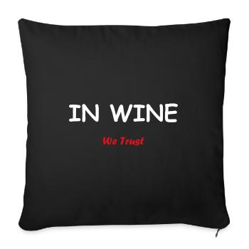 In wine we trust - Housse de coussin décorative 45 x 45 cm - noir - Devant