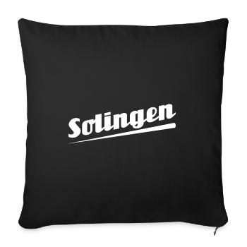 Solingen - Textdesign mit Stadtnamen - Sofakissenbezug 45 x 45 cm - Schwarz - Vorne