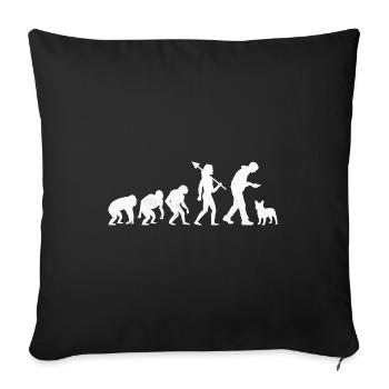 Evolution French Bulldog Frenchie Dog Lover Bulldo - Sofa pillowcase 17,3'' x 17,3'' (45 x 45 cm) - black - Front