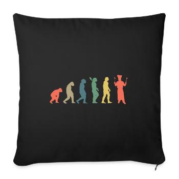 Koch Evolution Kochen Küchenchef Gastronomie Chefk - Sofakissenbezug 45 x 45 cm - Schwarz - Vorne