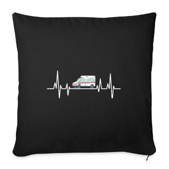 Heartbeat Ambulance Driver EMS Paramedic Drivers P - Sofa pillowcase 17,3'' x 17,3'' (45 x 45 cm) - black - Front