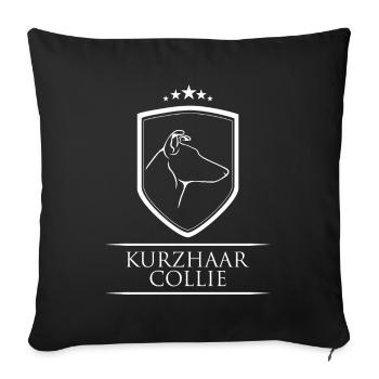 KURZHAAR COLLIE Wappen Hunde Hund Wilsigns Design - Sofakissenbezug 45 x 45 cm - Schwarz - Vorne