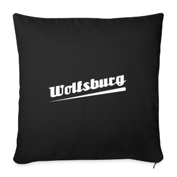 Wolfsburg - Textdesign mit Stadtnamen - Sofakissenbezug 45 x 45 cm - Schwarz - Vorne