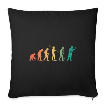Evolution Graphic Dart Player Darts Dartboard Bull - Sofa pillowcase 17,3'' x 17,3'' (45 x 45 cm) - black - Front