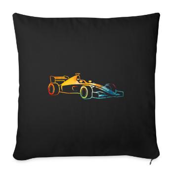 Voiture de course - Housse de coussin décorative 45 x 45 cm - noir - Devant