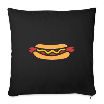Hot dog - Sofa pillowcase 17,3'' x 17,3'' (45 x 45 cm) - black - Front
