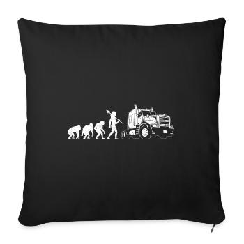 Trucker Evolution Conduire Papa Trucker Père Camion - Housse de coussin décorative 45 x 45 cm - noir - Devant