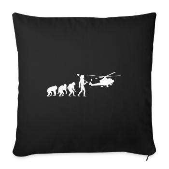 Evolution Hubschrauber Flieger Pilot Chopper Hubschrauber - Sofakissenbezug 45 x 45 cm - Schwarz - Vorne