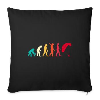 Evolution Graphic Paragliding Paraglider Skydiver - Sofakissenbezug 45 x 45 cm - Schwarz - Vorne