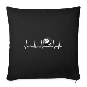 Billiard Heartbeat Snooker Pool Chalk Billiard Pla - Sofa pillowcase 17,3'' x 17,3'' (45 x 45 cm) - black - Front