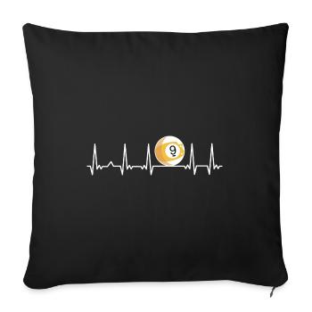 Billiard Heartbeat Snooker Pool Chalk Billiard Pla - Sofa pillowcase 17,3'' x 17,3'' (45 x 45 cm) - black - Front