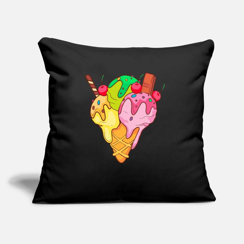 Eis Speiseeis Eiskrem Eiscreme Kugeleis Eisbecher Sofakissenbezug 45 x 45 cm
