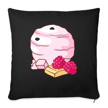 Himbeer Eis Speiseeis Eiskrem Eiscreme Kugeleis - Sofakissenbezug 45 x 45 cm - Schwarz - Vorne