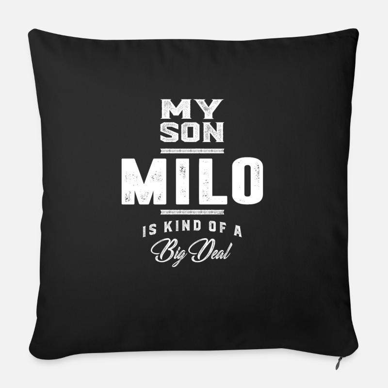 Mein Sohn Milo - Sofakissenbezug 45 x 45 cm - Schwarz