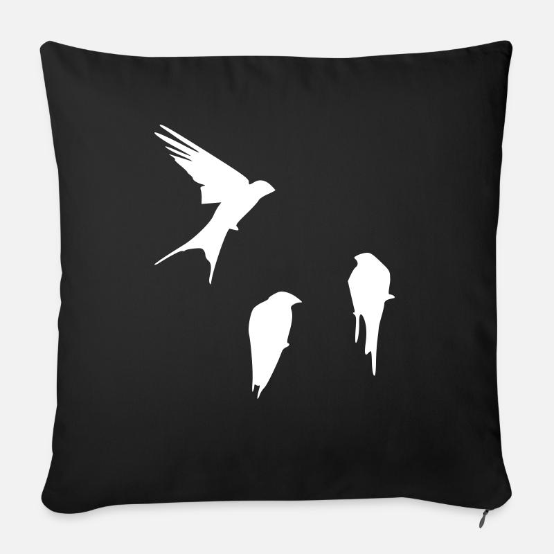 schwalben - Sofakissenbezug 45 x 45 cm - Schwarz