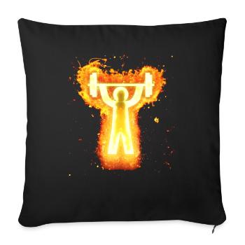Gym pictogram burning - Sofa pillowcase 17,3'' x 17,3'' (45 x 45 cm) - black - Front
