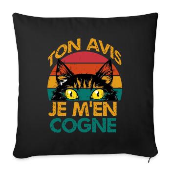 ton avis je m'en cogne - Housse de coussin décorative 45 x 45 cm - noir - Devant