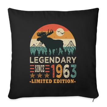 1963 legendäres Jubiläum 60 Jahre - Sofakissenbezug 45 x 45 cm - Schwarz - Vorne