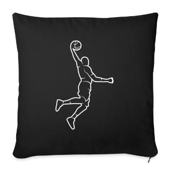 Joueur de basket-ball Silhouette Bball Joueur de basket-ball - Housse de coussin décorative 45 x 45 cm - noir - Devant