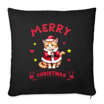 Joyeux Noël Catmas Chaton Chat Mignon - Housse de coussin décorative 45 x 45 cm - noir - Devant