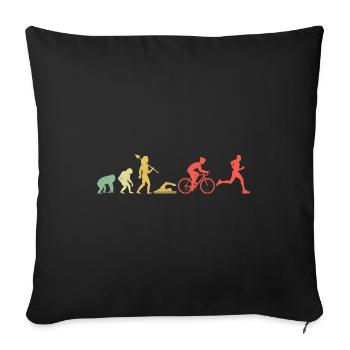 Evolution Triathlon Laufrad Schwimmen Triathlet Triat - Sofakissenbezug 45 x 45 cm - Schwarz - Vorne