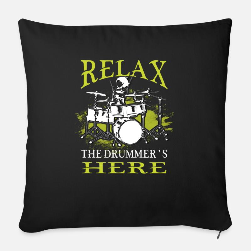 Relax, the drummer's here - Sofa pillowcase 17,3'' x 17,3'' (45 x 45 cm) - black
