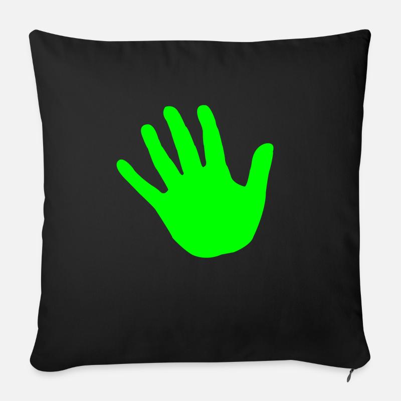 vert main - Housse de coussin décorative 45 x 45 cm - noir