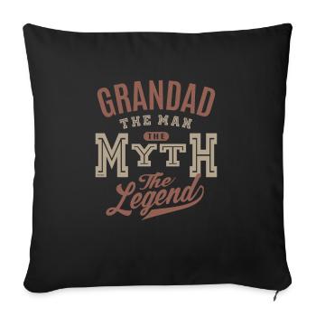 Grandad The Man - Sofa pillowcase 17,3'' x 17,3'' (45 x 45 cm) - black - Front