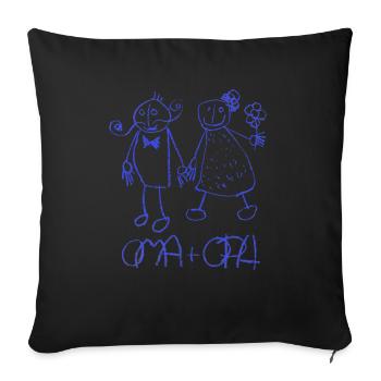 Oma und OPa - Sofakissenbezug 45 x 45 cm - Schwarz - Vorne
