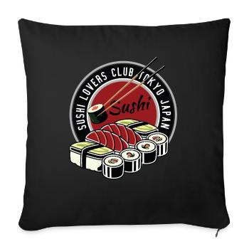 Sushi club - Sofa pillowcase 17,3'' x 17,3'' (45 x 45 cm) - black - Front