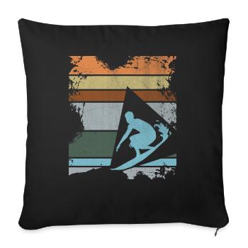 surfer - Sofa pillowcase 17,3'' x 17,3'' (45 x 45 cm) - black - Front