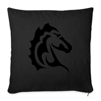 Stammes-Pferdekopf 1 - Sofakissenbezug 45 x 45 cm - Schwarz - Vorne