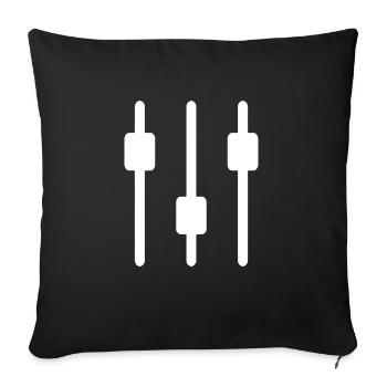 fader mix mix audio music music dj dj's - Sofa pillowcase 17,3'' x 17,3'' (45 x 45 cm) - black - Front